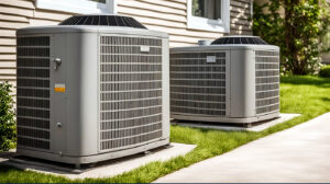 residential units heating and air conditioning units outside house home improvement and climate solutions